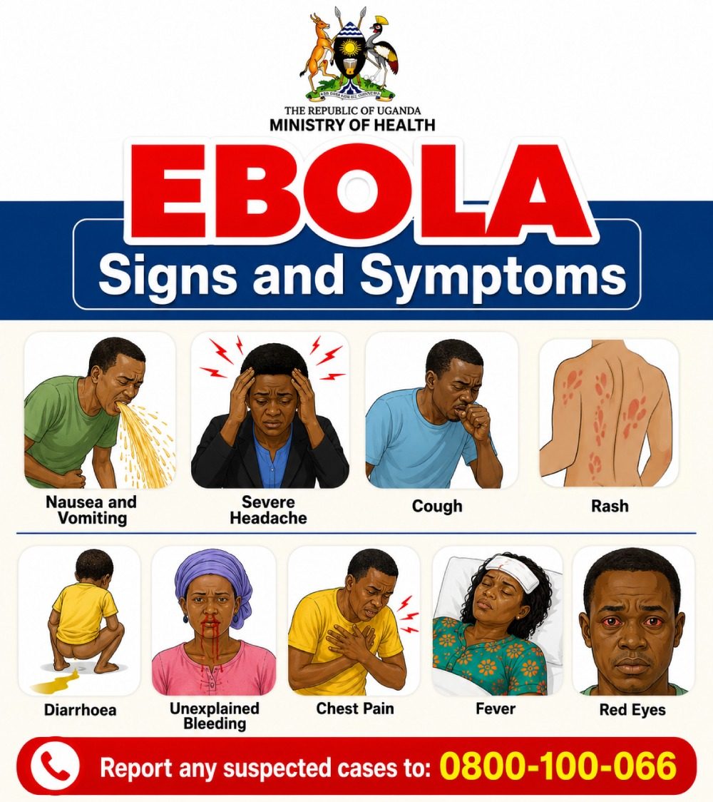 Information poster: symptoms of Ebola